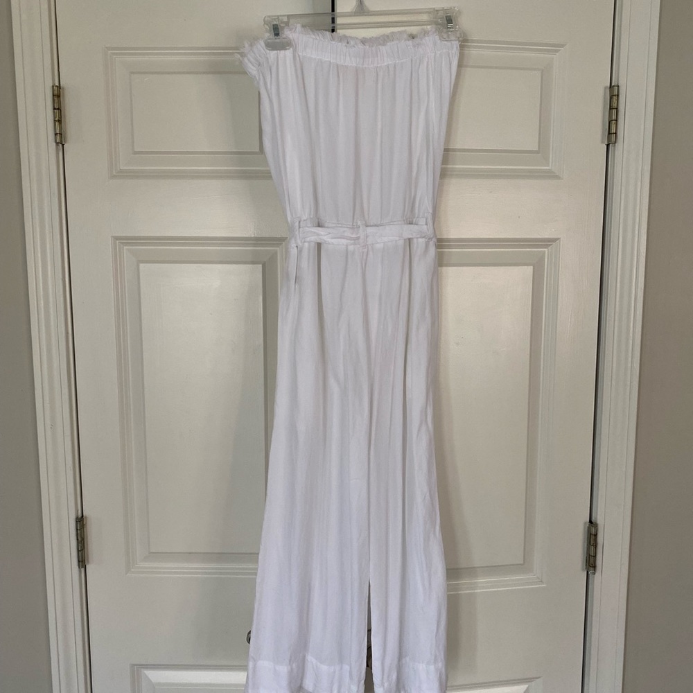 Cloth & Stone Strapless Fray Trim Crop Jumpsuit - Picture 7 of 15